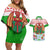 Wales Christmas Couples Matching Off Shoulder Short Dress and Hawaiian Shirt with Red Dragon Gift and Holiday Crest Snow Scene - Wonder Print Shop