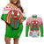 Wales Christmas Couples Matching Off Shoulder Short Dress and Long Sleeve Button Shirt with Red Dragon Gift and Holiday Crest Snow Scene - Wonder Print Shop