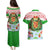 Wales Christmas Couples Matching Puletasi and Hawaiian Shirt with Red Dragon Gift and Holiday Crest Snow Scene - Wonder Print Shop