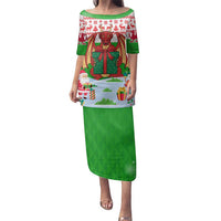 Wales Christmas Family Matching Puletasi and Hawaiian Shirt with Red Dragon Gift and Holiday Crest Snow Scene - Wonder Print Shop