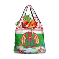 Wales Christmas Grocery Bag with Red Dragon Gift and Holiday Crest Snow Scene - Wonder Print Shop