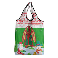 Wales Christmas Grocery Bag with Red Dragon Gift and Holiday Crest Snow Scene - Wonder Print Shop