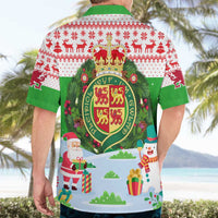 Wales Christmas Hawaiian Shirt with Red Dragon Gift and Holiday Crest Snow Scene - Wonder Print Shop
