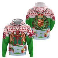 Wales Christmas Hoodie with Red Dragon Gift and Holiday Crest Snow Scene - Wonder Print Shop
