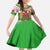 Wales Christmas Kid Short Sleeve Dress with Red Dragon Gift and Holiday Crest Snow Scene - Wonder Print Shop