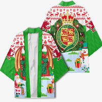 Wales Christmas Kimono with Red Dragon Gift and Holiday Crest Snow Scene - Wonder Print Shop