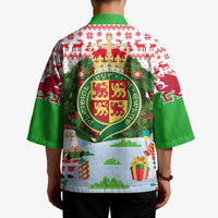 Wales Christmas Kimono with Red Dragon Gift and Holiday Crest Snow Scene - Wonder Print Shop