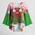 Wales Christmas Kimono Sleeve Blouse with Red Dragon Gift and Holiday Crest Snow Scene - Wonder Print Shop