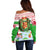 Wales Christmas Off Shoulder Sweater with Red Dragon Gift and Holiday Crest Snow Scene - Wonder Print Shop