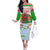Wales Christmas Off The Shoulder Long Sleeve Dress with Red Dragon Gift and Holiday Crest Snow Scene - Wonder Print Shop