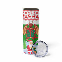 Wales Christmas Skinny Tumbler with Red Dragon Gift and Holiday Crest Snow Scene - Wonder Print Shop