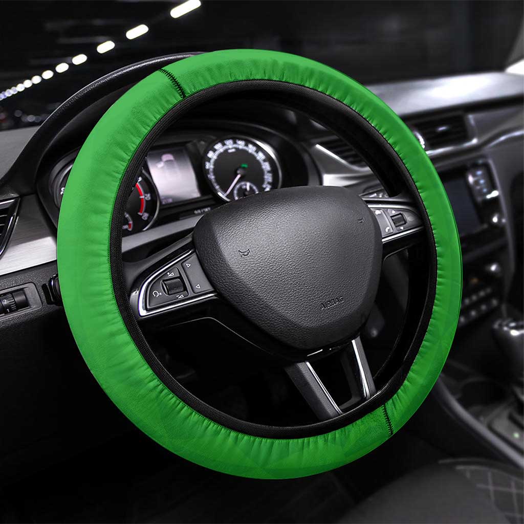 Wales Christmas Steering Wheel Cover with Red Dragon Gift and Holiday Crest Snow Scene - Wonder Print Shop