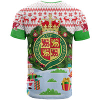 Wales Christmas T Shirt with Red Dragon Gift and Holiday Crest Snow Scene - Wonder Print Shop