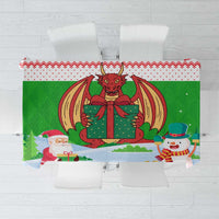 Wales Christmas Tablecloth with Red Dragon Gift and Holiday Crest Snow Scene - Wonder Print Shop