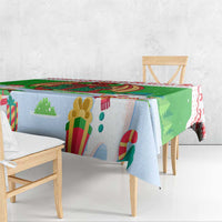 Wales Christmas Tablecloth with Red Dragon Gift and Holiday Crest Snow Scene - Wonder Print Shop