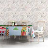 Wales Christmas Tablecloth with Red Dragon Gift and Holiday Crest Snow Scene - Wonder Print Shop