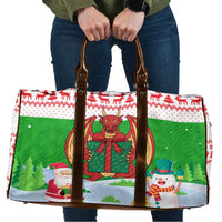 Wales Christmas Travel Bag with Red Dragon Gift and Holiday Crest Snow Scene - Wonder Print Shop