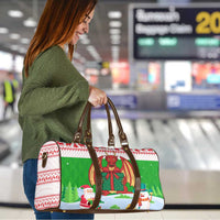 Wales Christmas Travel Bag with Red Dragon Gift and Holiday Crest Snow Scene - Wonder Print Shop