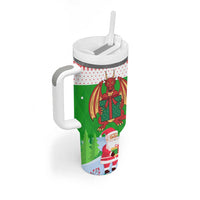 Wales Christmas Tumbler With Handle with Red Dragon Gift and Holiday Crest Snow Scene - Wonder Print Shop