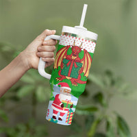 Wales Christmas Tumbler With Handle with Red Dragon Gift and Holiday Crest Snow Scene - Wonder Print Shop