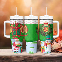 Wales Christmas Tumbler With Handle with Red Dragon Gift and Holiday Crest Snow Scene - Wonder Print Shop