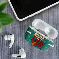 Wales Christmas AirPods Case with Red Dragon Santa Sleigh and Festive Green Snowflake - Wonder Print Shop
