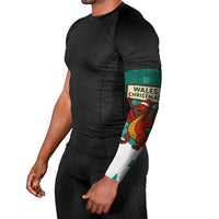 Wales Christmas Arm Sleeves with Red Dragon Santa Sleigh and Festive Green Snowflake - Wonder Print Shop