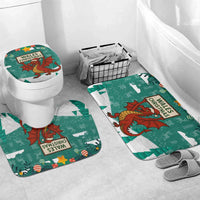 Wales Christmas Bathroom Set with Red Dragon Santa Sleigh and Festive Green Snowflake - Wonder Print Shop