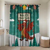 Wales Christmas Bathroom Set with Red Dragon Santa Sleigh and Festive Green Snowflake - Wonder Print Shop