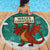 Wales Christmas Beach Blanket with Red Dragon Santa Sleigh and Festive Green Snowflake - Wonder Print Shop