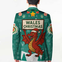 Wales Christmas Blazer with Red Dragon Santa Sleigh and Festive Green Snowflake - Wonder Print Shop