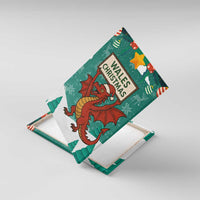 Wales Christmas Canvas Wall Art with Red Dragon Santa Sleigh and Festive Green Snowflake - Wonder Print Shop