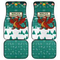 Wales Christmas Car Mats with Red Dragon Santa Sleigh and Festive Green Snowflake - Wonder Print Shop