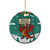 Wales Christmas Ceramic Ornament with Red Dragon Santa Sleigh and Festive Green Snowflake - Wonder Print Shop