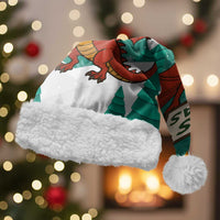 Wales Christmas Santa Hat with Red Dragon Santa Sleigh and Festive Green Snowflake - Wonder Print Shop