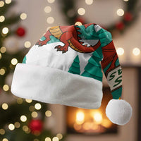 Wales Christmas Santa Hat with Red Dragon Santa Sleigh and Festive Green Snowflake - Wonder Print Shop