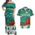Wales Christmas Couples Matching Off Shoulder Maxi Dress and Hawaiian Shirt with Red Dragon Santa Sleigh and Festive Green Snowflake - Wonder Print Shop