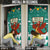 Wales Christmas Door Cover with Red Dragon Santa Sleigh and Festive Green Snowflake - Wonder Print Shop