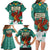 Wales Christmas Family Matching Long Sleeve Bodycon Dress and Hawaiian Shirt with Red Dragon Santa Sleigh and Festive Green Snowflake - Wonder Print Shop