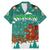 Wales Christmas Family Matching Mermaid Dress and Hawaiian Shirt with Red Dragon Santa Sleigh and Festive Green Snowflake - Wonder Print Shop