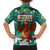 Wales Christmas Family Matching Off The Shoulder Long Sleeve Dress and Hawaiian Shirt with Red Dragon Santa Sleigh and Festive Green Snowflake - Wonder Print Shop