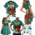 Wales Christmas Family Matching Short Sleeve Bodycon Dress and Hawaiian Shirt with Red Dragon Santa Sleigh and Festive Green Snowflake - Wonder Print Shop