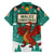 Wales Christmas Family Matching Summer Maxi Dress and Hawaiian Shirt with Red Dragon Santa Sleigh and Festive Green Snowflake - Wonder Print Shop