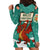 Wales Christmas Hoodie Dress with Red Dragon Santa Sleigh and Festive Green Snowflake - Wonder Print Shop