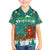 Wales Christmas Kid Hawaiian Shirt with Red Dragon Santa Sleigh and Festive Green Snowflake - Wonder Print Shop