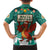 Wales Christmas Kid Hawaiian Shirt with Red Dragon Santa Sleigh and Festive Green Snowflake - Wonder Print Shop