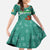 Wales Christmas Kid Short Sleeve Dress with Red Dragon Santa Sleigh and Festive Green Snowflake - Wonder Print Shop