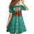 Wales Christmas Kid Short Sleeve Dress with Red Dragon Santa Sleigh and Festive Green Snowflake - Wonder Print Shop