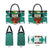 Wales Christmas Leather Bag with Red Dragon Santa Sleigh and Festive Green Snowflake - Wonder Print Shop