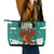 Wales Christmas Leather Tote Bag with Red Dragon Santa Sleigh and Festive Green Snowflake - Wonder Print Shop